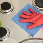 clean the gas stove from grease and carbon deposits